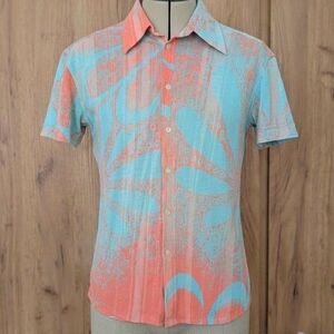 Custo Barcelona Blue and Orange Casual Shirt
